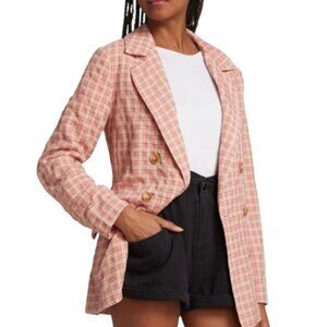 NWT Olivia Gingham Double Breasted Blazer Size M
